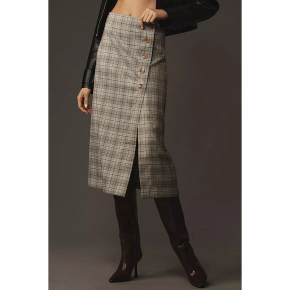 ✨ NEW Anthropologie | Porridge Button-Side Midi Skirt – Size XL ✨ - Picture 2 of 8